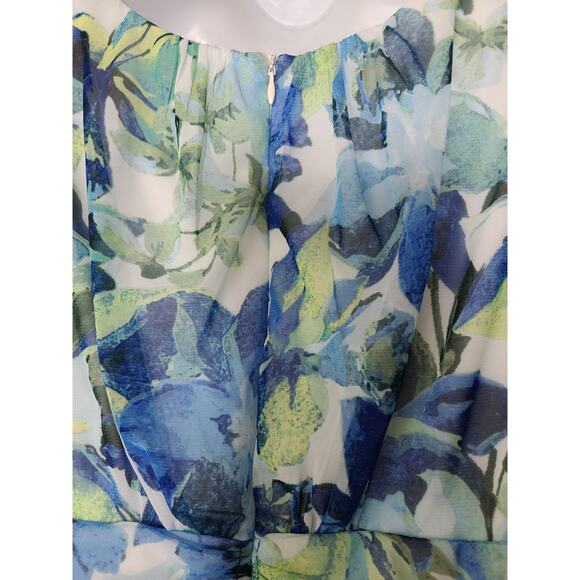Connected floral blue , green dress sleeveless v neck sz 14W - Picture 6 of 10